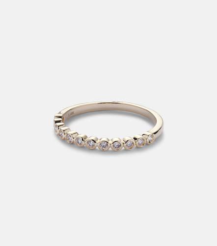 Anello Slim Lattice in 14kt con diamanti - Stone and Strand - Modalova