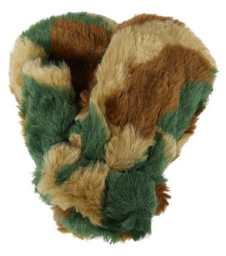 Patterned faux fur mittens - The Animals Observatory - Modalova