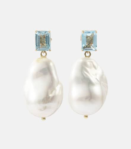 Kt earrings with pearls and topaz - Mateo - Modalova