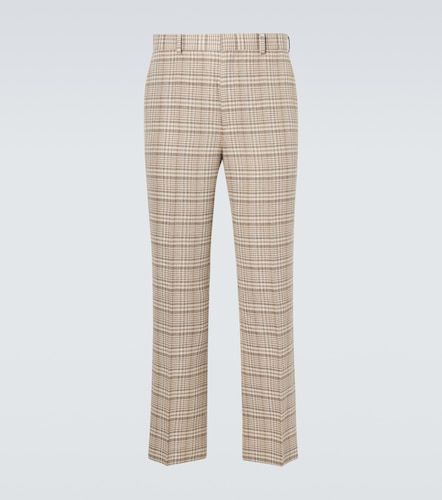 Pantaloni regular in tweed di seta e lino a quadri - Auralee - Modalova