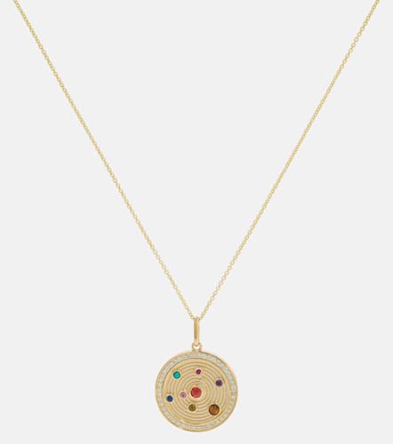 The Universe Coin 14kt pendant necklace with gemstones - Sydney Evan - Modalova