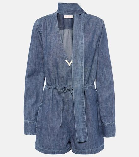 Valentino Halterneck denim playsuit - Valentino - Modalova