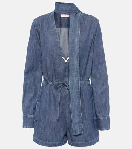 Valentino Halterneck denim playsuit - Valentino - Modalova