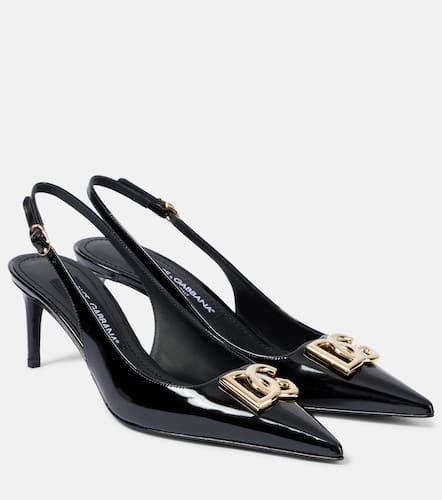 Logo leather slingback pumps - Dolce&Gabbana - Modalova