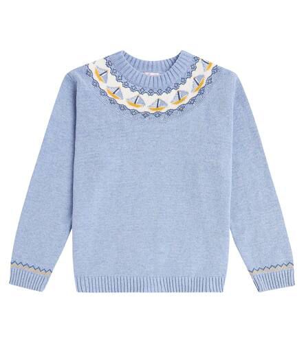 Intarsia cotton sweatshirt - La Coqueta - Modalova