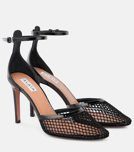 AlaÃ¯a Leather-trimmed mesh pumps - Alaia - Modalova