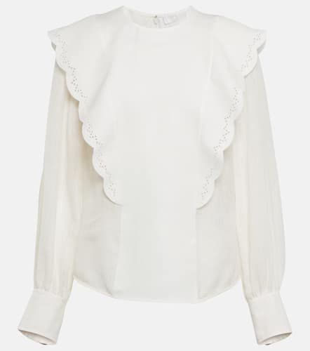 Chloé Blusa de lino con bordado inglés - Chloe - Modalova