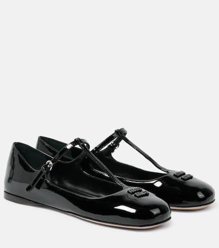 Logo patent leather ballet flats - Miu Miu - Modalova