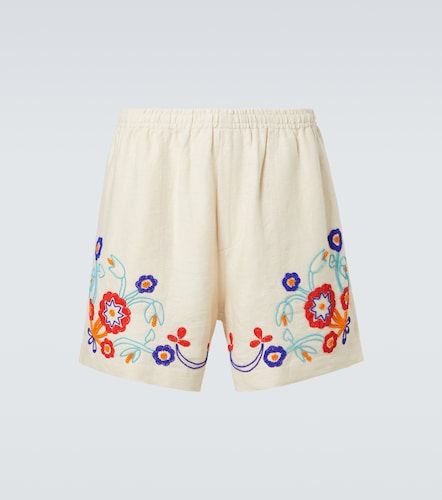 Garden Party beaded linen Bermuda shorts - Bode - Modalova