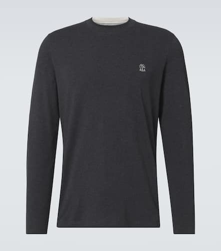 Camiseta en jersey de algodón con logo - Brunello Cucinelli - Modalova