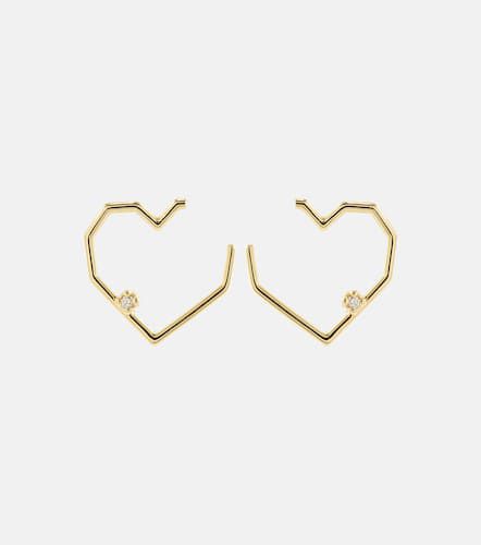 Heart 14kt earrings with diamonds - Aliita - Modalova