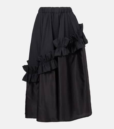 Gonna midi in lana con volant - Noir Kei Ninomiya - Modalova