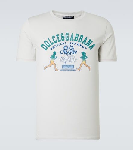 Camiseta de jersey de algodón estampada - Dolce&Gabbana - Modalova