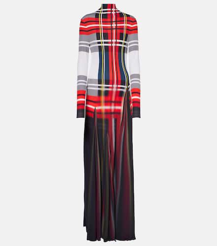 Tartan pleated crÃªpe jersey gown - Loewe - Modalova