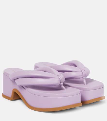 Leather platform thong sandals - Dries Van Noten - Modalova