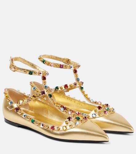 Ballerinas Rockstud aus Metallic-Leder - Valentino Garavani - Modalova
