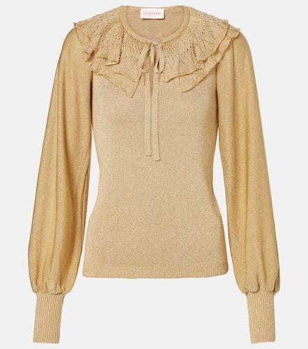 Pullover in lamé con volant - Valentino - Modalova