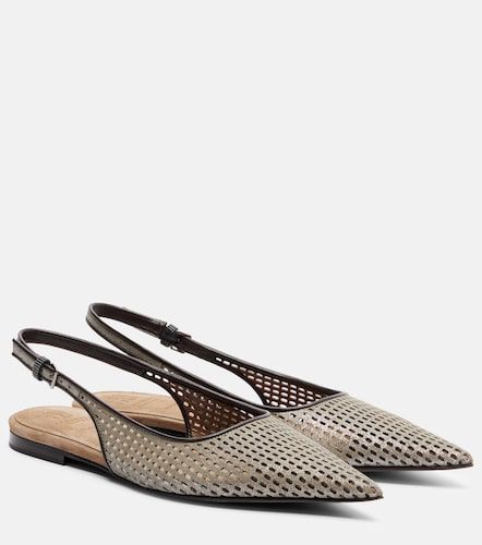 Monili leather slingback ballet flats - Brunello Cucinelli - Modalova