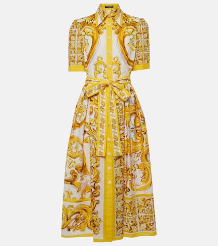 Majolica cotton poplin shirt dress - Dolce&Gabbana - Modalova