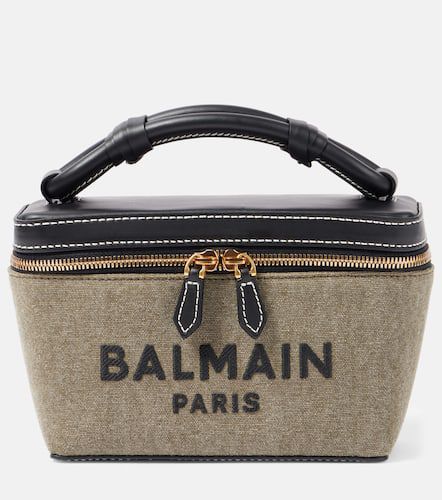 B-Army leather-trimmed canvas shoulder bag - Balmain - Modalova