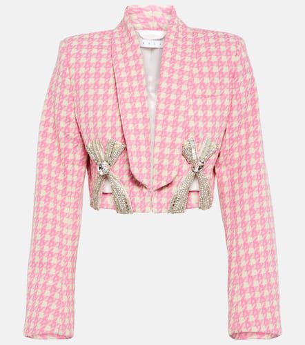 Embellished checked wool-blend blazer - Area - Modalova