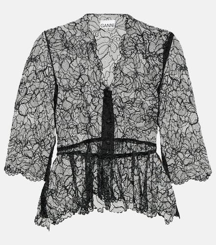 Ganni Floral lace blouse - Ganni - Modalova