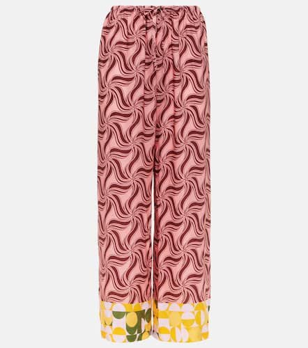 Printed mid-rise wide-leg pants - Dries Van Noten - Modalova