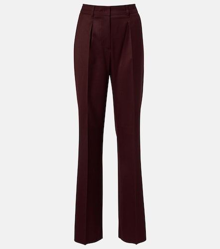 Pleated high-rise virgin wool straight pants - Max Mara - Modalova