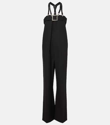 Leather-trimmed virgin wool jumpsuit - Jean Paul Gaultier - Modalova