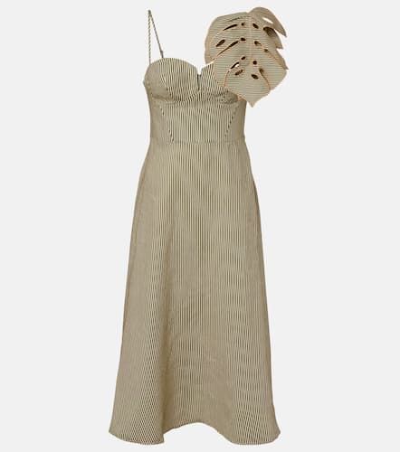 Abito midi Monstera in lino a righe - Farm Rio - Modalova