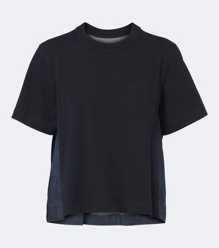 Camiseta de jersey de algodón con denim - Sacai - Modalova