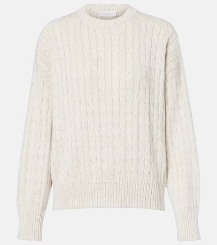 Sequined cotton-blend sweater - Brunello Cucinelli - Modalova