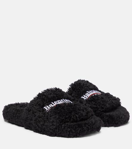 Pantoletten Furry aus Faux Shearling - Balenciaga - Modalova