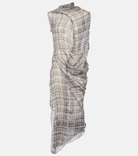 Dsaam checked draped silk midi dress - Acne Studios - Modalova