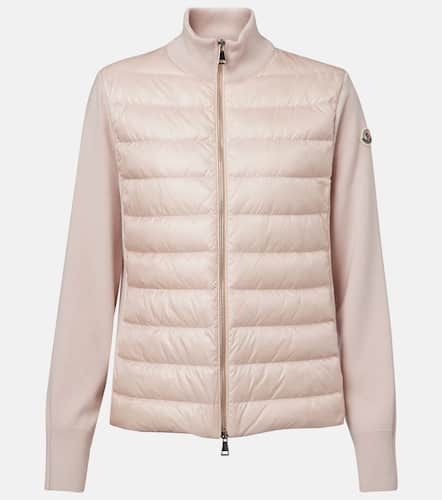 Cárdigan de lana con paneles de plumas - Moncler - Modalova