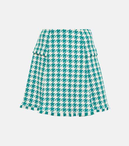 Frayed houndstooth tweed miniskirt - Oscar de la Renta - Modalova