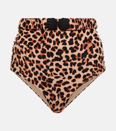 High-rise leopard-print bikini bottoms - Johanna Ortiz - Modalova