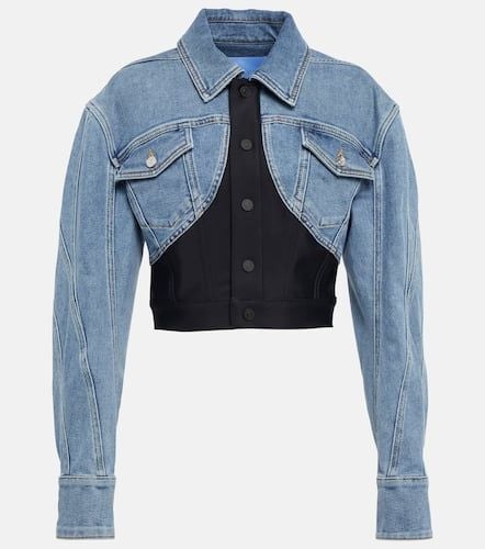 Mugler Cropped-Jacke mit Denim - Mugler - Modalova