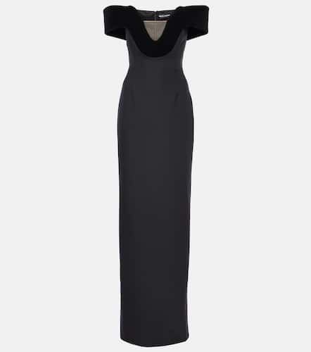 Off-shoulder wool-blend velvet gown - David Koma - Modalova