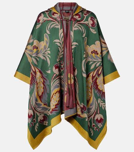 Poncho imprimé en laine mélangée - Etro - Modalova