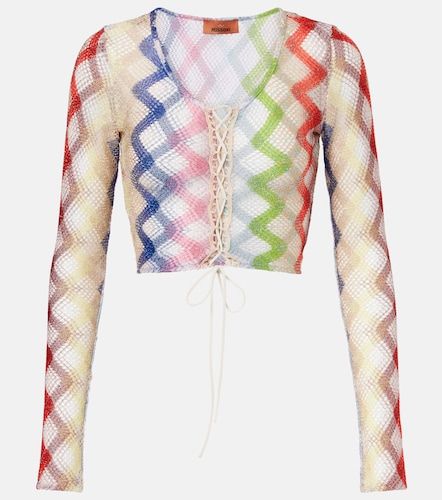 Crop top de croché en zigzag - Missoni - Modalova