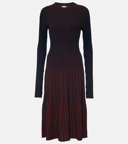 Striped ribbed-knit pleated midi dress - Tod's - Modalova