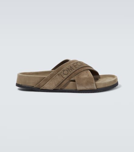 Tom Ford Logo suede slides - Tom Ford - Modalova