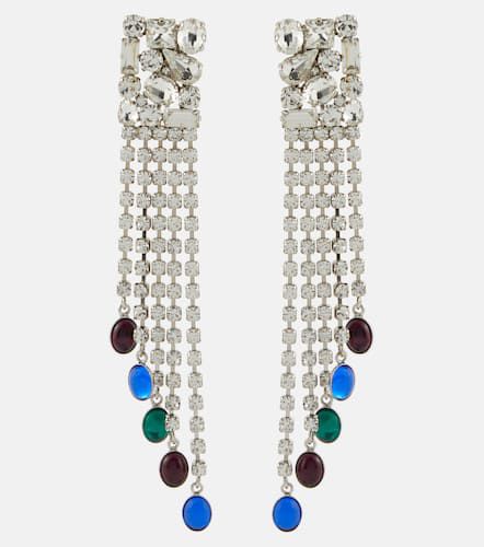 Crystal-embellished clip-on earrings - Alessandra Rich - Modalova