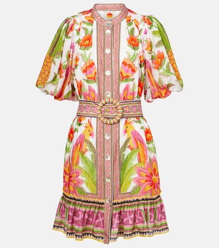 Vestido corto en mezcla de algodón con cinturón - Farm Rio - Modalova