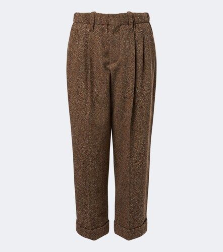 High-rise wool-blend straight pants - Brunello Cucinelli - Modalova