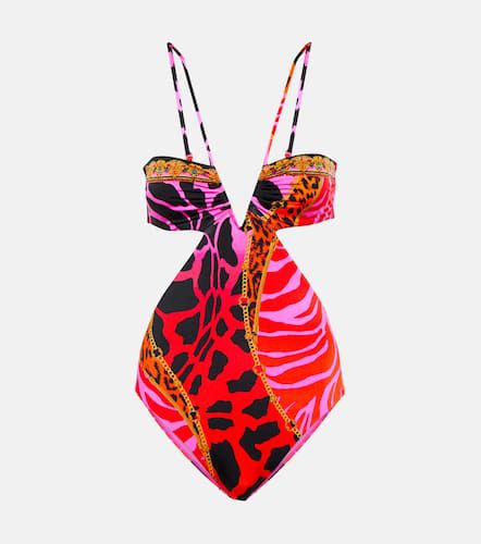 Cutout giraffe-print swimsuit - Camilla - Modalova