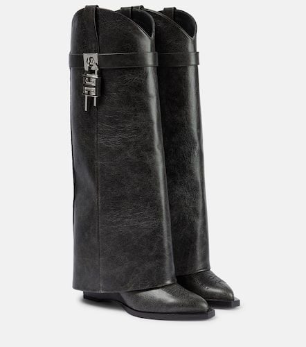 Botas altas Shark Lock Cowboy de piel - Givenchy - Modalova