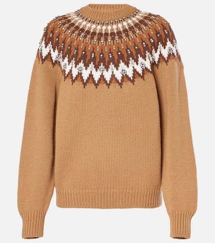 Pullover in jacquard di lana con cristalli - Gucci - Modalova