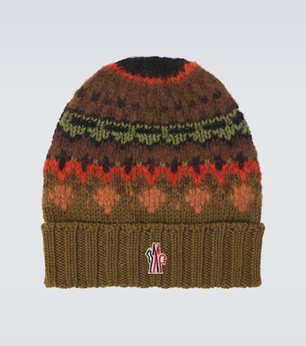 Intarsia wool-blend beanie - Moncler Grenoble - Modalova